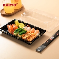 Boîte à sushi jetable en plastique KARYO 1107 pour la restauration à emporter, contenant pour sashimi, salade, collation