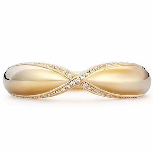 Anillo de Diamantes de Oro Amarillo para Mujer F521, Corte Brillante Redondo, Color G Natural, Anillo de Bodas - Product Image 1