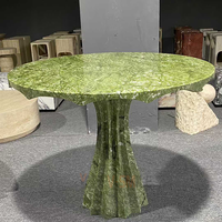 Table à manger ronde en travertin naturel, design contemporain avec pieds creux, mobilier pour la maison, 6 places, table de restaurant