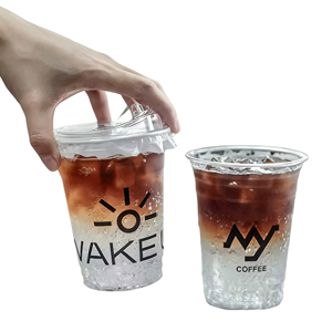 Custom Logo 12/14/16/22oz Eco-friendly Transparent PET <b>Plastic</b> Disposable Single Wall <b>Cups</b> Lids Juice Ice Coffee Beverages - Product Image 1