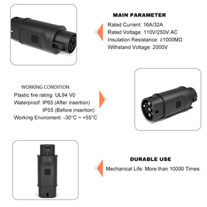 Adaptateur de chargeur EV de type 2 à type 1, 32A MAX, compatible avec le chargeur de type 2 pour <span class=keywords><strong>voiture</strong></span> électrique avec <span class=keywords><strong>prise</strong></span> de charge de type 1 - Product Image 6