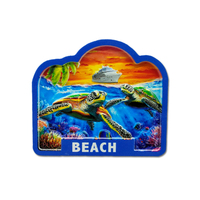 Usine logo personnalisé résine impression 3d souvenir touristique océan plage marine animal de mer aimant de réfrigérateur