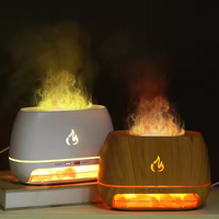 Vente en gros d'humidificateur d'air d'huile essentielle de lumière de flamme colorée Diffuseur d'arôme de flamme de diffuseur d'huile essentielle avec le sel rose