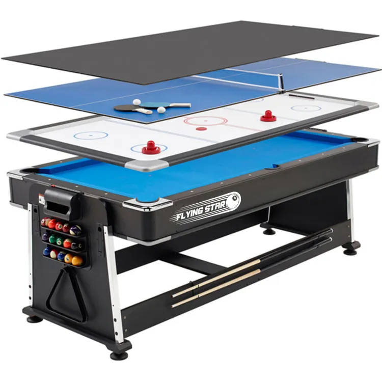 Nieuwe Collectie 4 In 1 Moderne Multi Game Biljart Pooltafel Met Air Hockey Tafel Tennis Tafel En Eetkamer