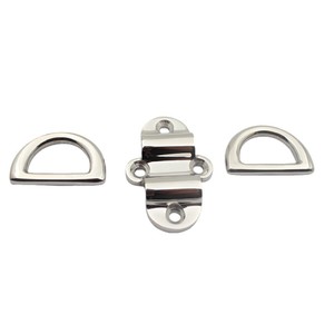 RICHWITS Stainless Steel D-Loop Marine Lashing Buckle 6mm 316 Double <b>Ring</b> Fixing <b>Plate</b> - Product Image 5