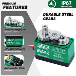 Servomotor digital metálico PTK 8842MG-D de 32 kg para modelos de coches, alta velocidad, ala fija, servomotores 1/8 y 1/10 - Product Image 4