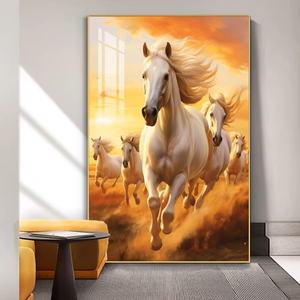 Decoración de Lujo, Impresión HD, Cuadro Decorativo de Pared, Caballo Azul, Porcelana de Cristal, Decoración para el Hogar y Cuadro de Caballo con LED - Product Image 6