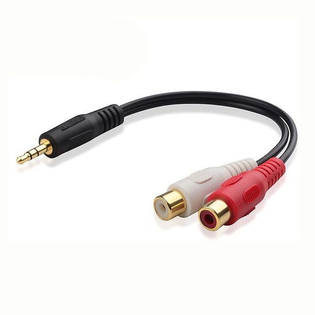 Gold Plated 3.5mm Stereo to 2RCA Male to Female Adapter Cable