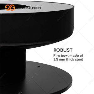 Barbecue extérieur en acier Corten avec bac à cendres amovible, télécommande et chariot pour bois de chauffage - Product Image 2