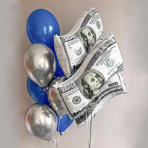 Ballons en feuille d'aluminium motif billet de banque USD, ballons Mylar, décorations pour fêtes et événements sur le thème du poker et du <span class=keywords><strong>casino</strong></span> - Product Image 2