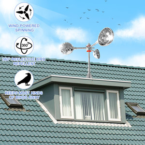 Répulsif solaire pour oiseaux d'extérieur 360 °   Éloigne-oiseaux automatique rotatif avec plusieurs sons, dispositif <span class=keywords><strong>anti</strong></span>-pigeons pour le contrôle des oiseaux dans le jardin - Product Image 4