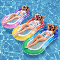 Fauteuil flottant gonflable en PVC coloré dégradé pour adultes, idéal pour la plage et les fêtes aquatiques