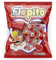 9534-Cuore rosso Flopito Fragola Cuore Piatto Lollipop 10g 50pcs