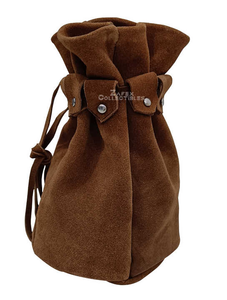 Bolsa de cinturón de cuero genuino medieval hecha a mano, bolsa de gamuza para Cosplay y disfraces de la Feria Renacentista, auténtica y duradera - Product Image 2