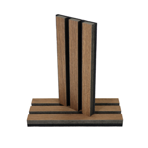 Paneles de <span class=keywords><strong>pared</strong></span> de madera de listón acústico de roble nogal Natural personalizados, decoración de oficina, aislamiento acústico de madera - Product Image 5