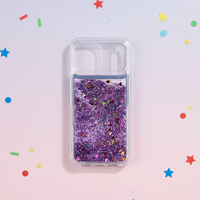 Coque de téléphone étanche et antichoc en PC+TPU avec sable liquide lumineux et paillettes pour 17 Pro Max, impression personnalisée de luxe