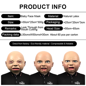 Maschera <span class=keywords><strong>in</strong></span> Latex Divertente con Volti Sorridenti, Piangenti e Arrabbiati per Halloween e Feste <span class=keywords><strong>in</strong></span> Maschera, Accessori Spaventosi Personalizzabili - Product Image 2