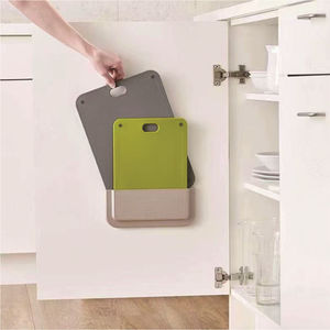 Planche à découper rectangulaire double face en plastique à fixer au mur, facile à nettoyer, pour la cuisine et les légumes. - Product Image 2
