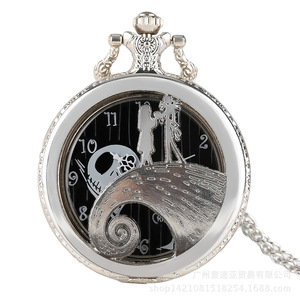 The Nightmare Before Christmas Quartz Pocket <strong>Watch</strong> for Men Pendant Retro Bronze Jewelry <strong>Fob</strong> Necklace Pocket <strong>Watches</strong> Men Gifts - Product Image 3