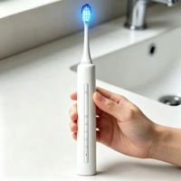 Brosse à dents électrique sonique T10 pour adultes, lumière bleue, blanchiment des dents, 5 modes, chargement USB, étanche IPX7