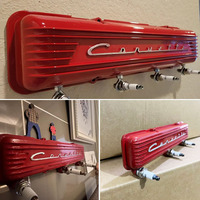 Support de couvercle de soupape en résine et crochet porte-clés avec design décoratif bougie d'allumage - Style garage vintage Fabriqué en Chine