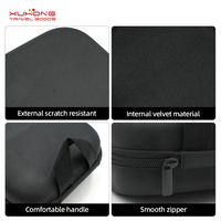 Étui personnalisable pour casque supra-auriculaire en mousse EVA, coque rigide noire compacte avec fermeture éclair et poche en filet, résistant à l'eau, portable