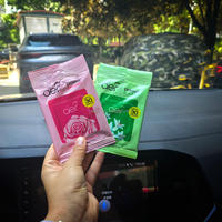 Désodorisant de voiture Aer Prower en papier de coton antibactérien, parfum citron océan, longue durée 30 jours, aromathérapie de poche
