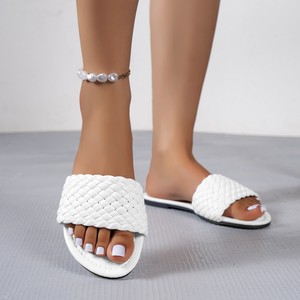 Pantuflas Prácticas para Interiores, Diseño Cuadrado con Punta Abierta, Modernas, Transpirables, con Suela Antideslizante, para Primavera, Verano e Invierno - Product Image 2