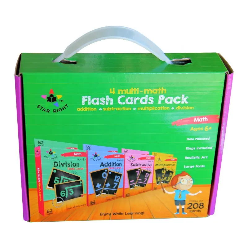 Kartu Flash nomor Inggris cetak kustom/kartu kognitif kertas pembelajaran matematika mainan pendidikan kartu Game untuk anak-anak