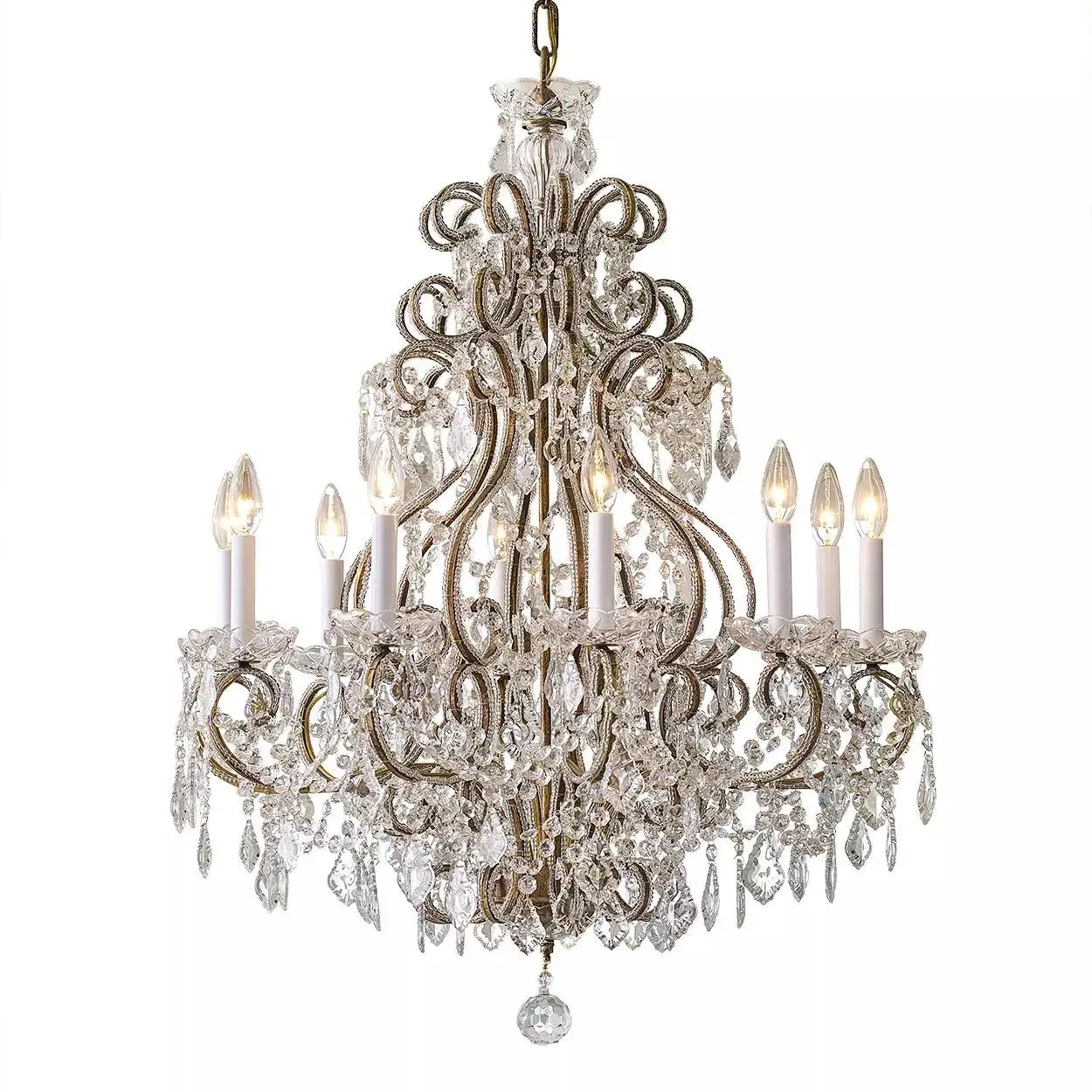 Jewellery Top European Elegant Modern Glass Pendant Lamp Crystal Chandeliers For Living Room
