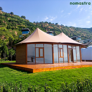 Tienda de campaña de acero a medida con ventanas corredizas de aluminio para cabañas ecológicas costeras Villa de tienda de lujo personalizada de dos dormitorios - Product Image 6