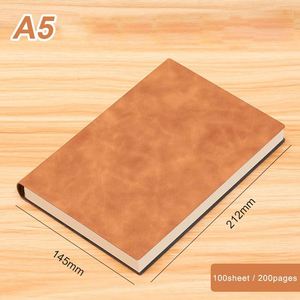 Wholesale 100 Sheets Thick Soft PU Leather <b>A5</b> <b>Notepad</b> Academic University Student Record Notebook Journal - Product Image 3