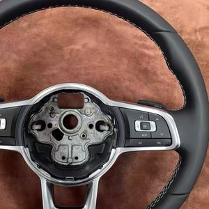 Volant en cuir perforé personnalisé pour Volkswagen VW <span class=keywords><strong>Golf</strong></span> 5 <span class=keywords><strong>Golf</strong></span> 7 MK6 MK7 MK8 Jetta Passat B8 Polo Tiguan <span class=keywords><strong>GT</strong></span> GTR - Product Image 5