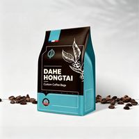 Pochette à café réutilisable écologique avec fermeture éclair et valve d'air, emballage en feuille alimentaire pour thé en poudre et bonbons en vrac