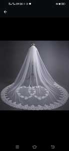 S4943F Custom High Quality Hand-Sewn Hair Comb Double-Sided Wedding Veil with Fresh Small Leaves Embroidered Bridal Hair <b>Clip</b> - Product Image 2