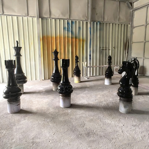 Sculpture géante en acier d'échecs, figurine d'art moderne, décoration extérieure, moulage 3D, sérigraphie pour vitrine, jeu de fête, exposition - Product Image 3