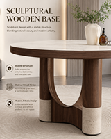 Table à manger minimaliste moderne avec surface en pierre élégante - Fournisseur de meubles contemporains pour la maison