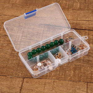 Small 10-Compartment Transparent Plastic Storage <b>Box</b> With Cover For Jewelry Accessories Organizing 2.4L Capacity - Product Image 5