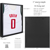 Cadre en bois Jersey Vitrine Acrylique Cintre Montage Mural Jersey Cadre Vitrine Shadow Box Cadres En Gros