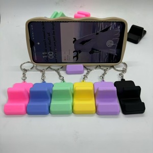 Portable Silicone Phone Stand Keychain Multi Color Desk Holder For Mobile Phone - Product Image 1