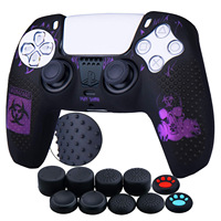 Coque en silicone pour manette PS5, protection antidérapante avec 10 capuchons de joystick