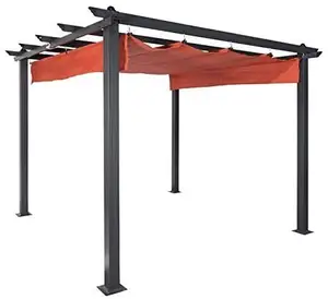 Outdoor Backyard Patio metal aluminium retractable Shade Pergola