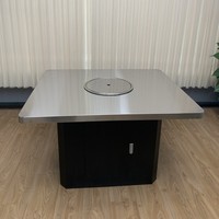 Table de cuisson à induction rectangulaire en acier inoxydable, style coréen, table de restaurant en libre-service sans fumée