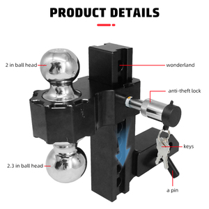 Usine Odm Oem <span class=keywords><strong>Crochet</strong></span> de remorquage de haute qualité Boule de remorquage en acier inoxydable réglable de 2 pouces Support de boule d'<span class=keywords><strong>attelage</strong></span> de remorque pour le remorquage - Product Image 3