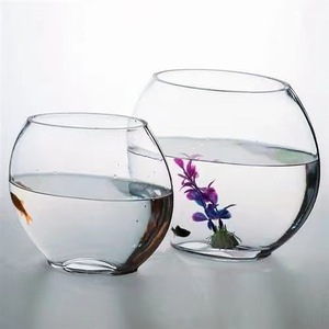 Pecera Ovalada de Vidrio Transparente Blanco de <span class=keywords><strong>Boca</strong></span> Plana Creativa, Mini Acuario de Sobremesa sin Iluminación ni Calefacción para Agua Dulce - Product Image 1