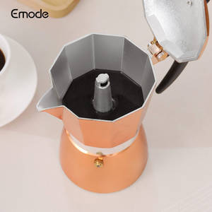 Emode Alta Qualidade Cafetera Italiana De Alumínio Stovetop Espresso Maker De Cobre De Alumínio Cor Café Moka <span class=keywords><strong>Pot</strong></span> - Product Image 3