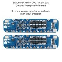 Carte de protection de batterie 24V 8S LiFePO4 BMS 10A-30A à port commun, montage parallèle supérieur ou latéral pour outils électriques 18650