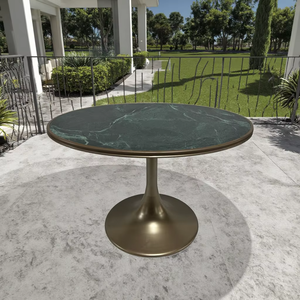 Modern Outdoor Sintered Stone <b>Aluminum</b> Round Dining <b>Table</b> for Hotels Villas Parks Furniture Use - Product Image 1