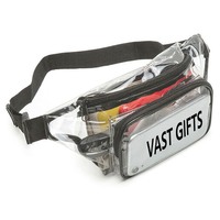 Logo personnalisé sac à fermeture éclair en PVC sac banane étanche pour fitness, voyage et sport sac banane transparent en PVC
