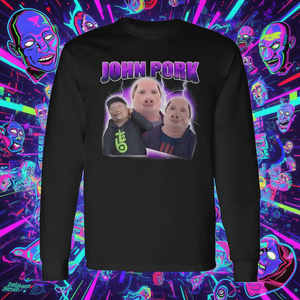 Camiseta de manga larga John Pork Dank Meme Unhinged Internet Humor - Product Image 3